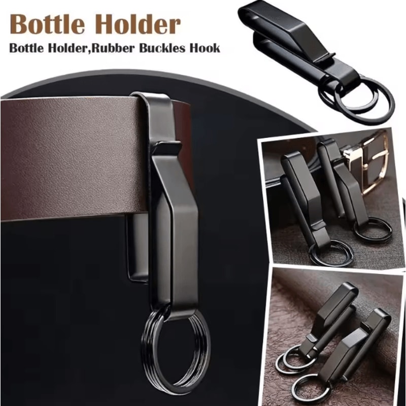 Stainless Steel Tactical Carabiner Keychain HeavyDuty Belt Hook EDC Outdoor Utility Clip 1
