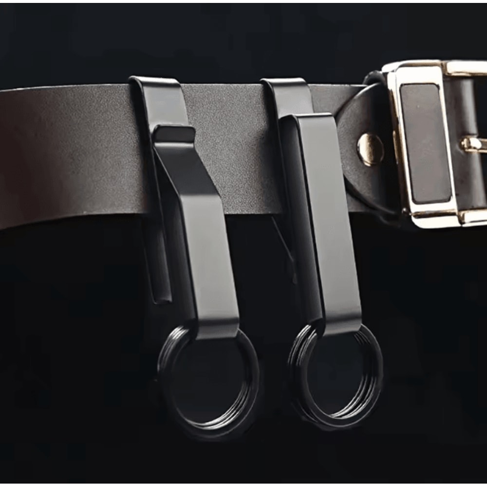 Stainless Steel Tactical Carabiner Keychain HeavyDuty Belt Hook EDC Outdoor Utility Clip 2