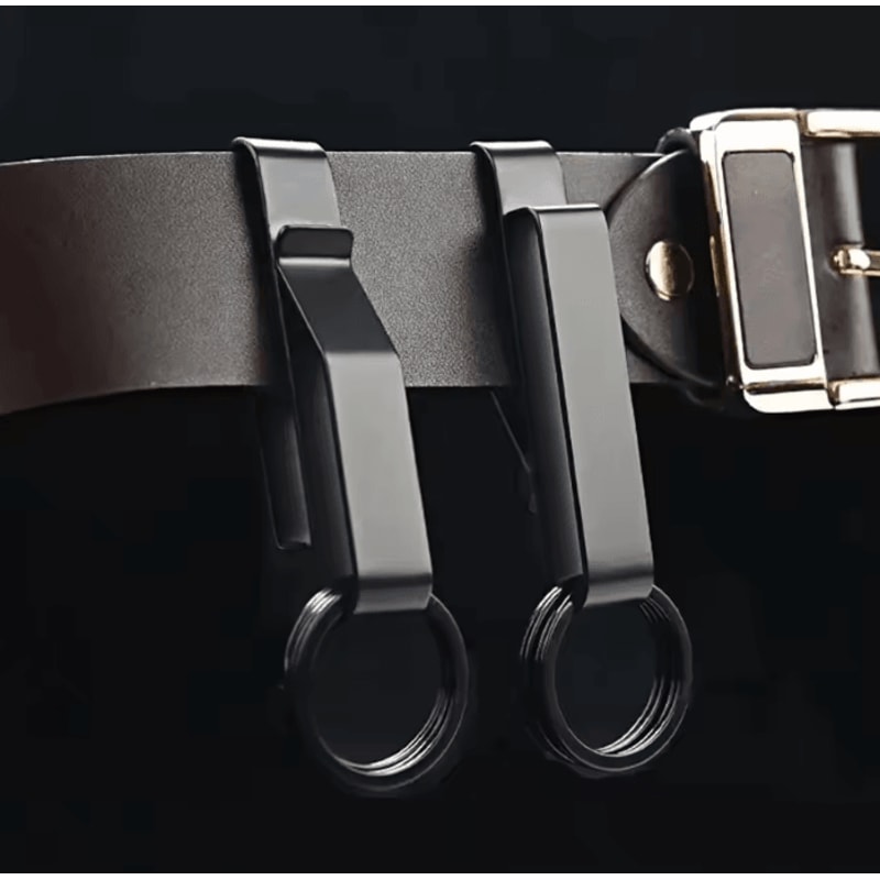 Stainless Steel Tactical Carabiner Keychain HeavyDuty Belt Hook EDC Outdoor Utility Clip 2