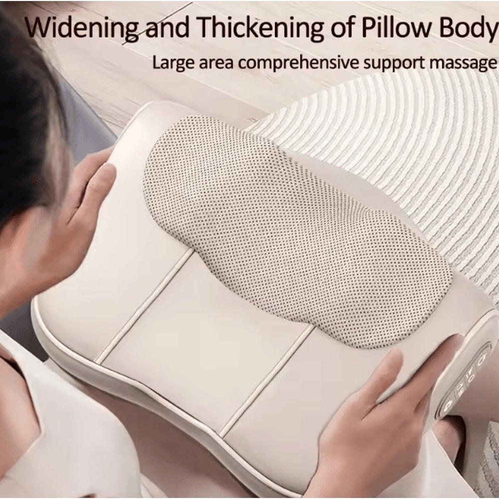 Heated Shiatsu Massage Pillow MultiFunction Neck Back Shoulder Relaxation Massager 2
