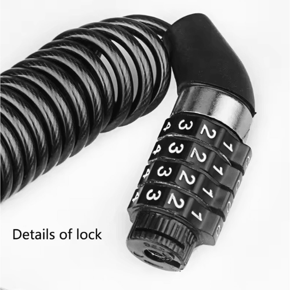 Portable Motorcycle Helmet Cable Lock 4Digit AntiTheft Wire Lock For Bike Scooter EBike Security 2