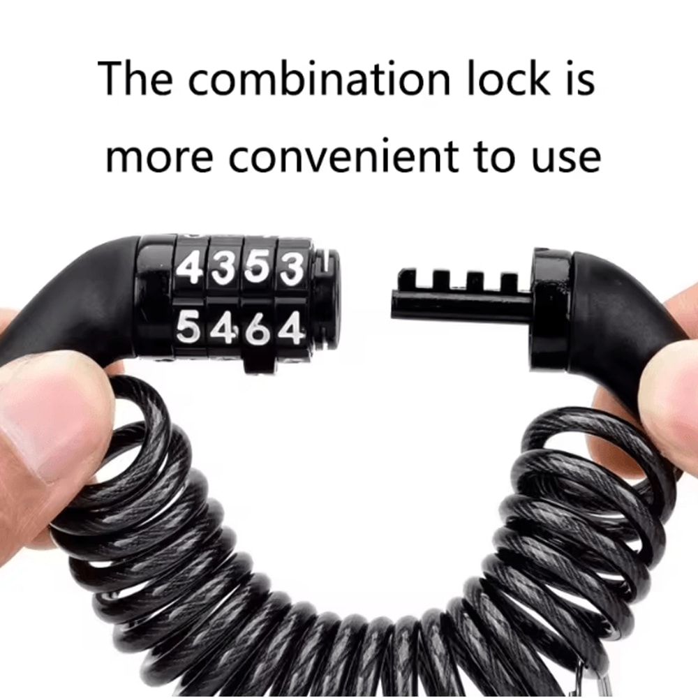 Portable 4Digit Motorcycle Helmet Cable Lock AntiTheft Wire Lock For Bike Scooter Outdoor Gear 0