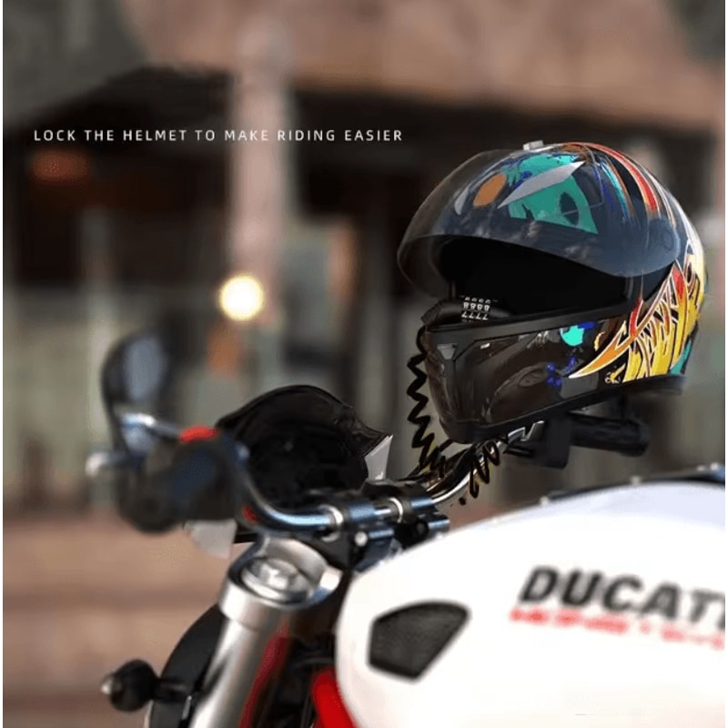 Portable 4Digit Motorcycle Helmet Cable Lock AntiTheft Wire Lock For Bike Scooter Outdoor Gear 3