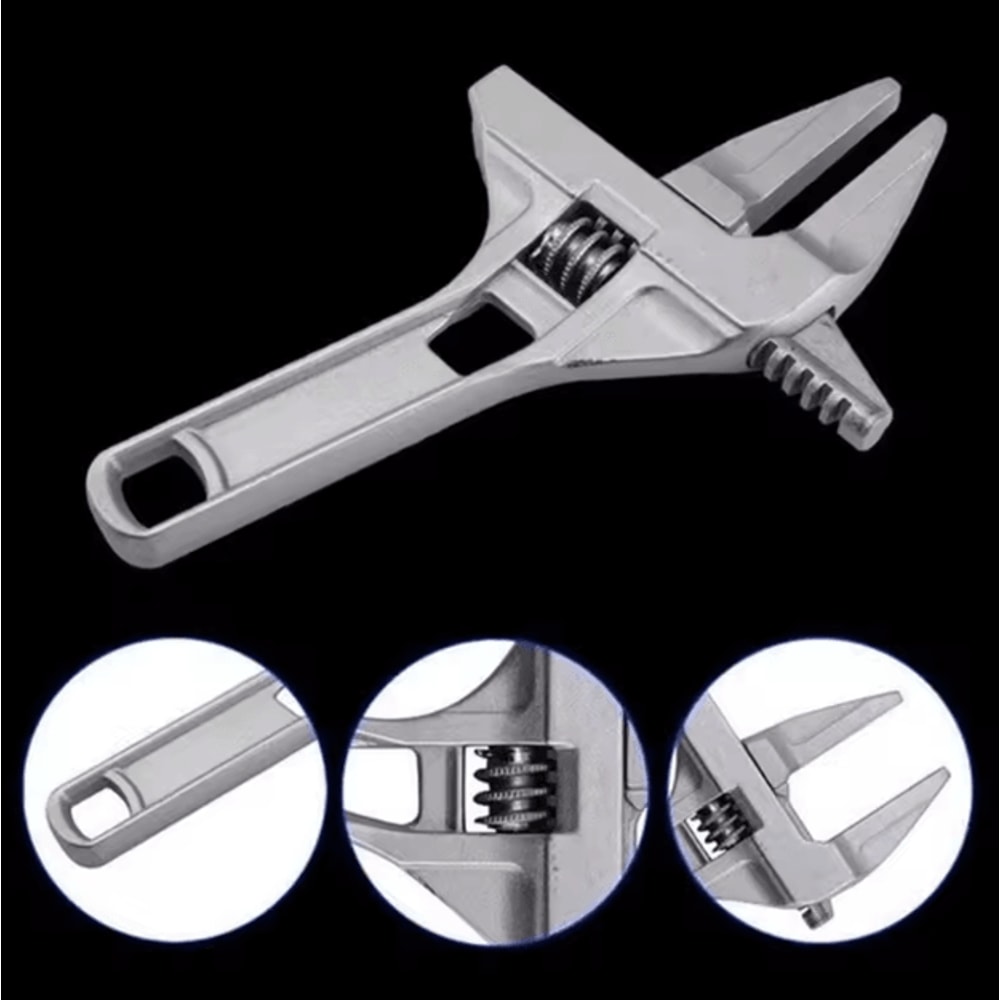 Mini Adjustable Bathroom Wrench Aluminum WideOpening Multifunction Spanner For Plumbing Repair 2