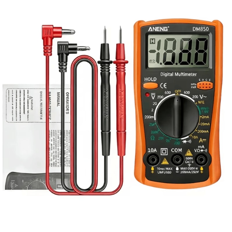 DM850 Digital Multimeter 1999 Count ACDC Voltage Tester With Ohm Current Continuity Measurement 2