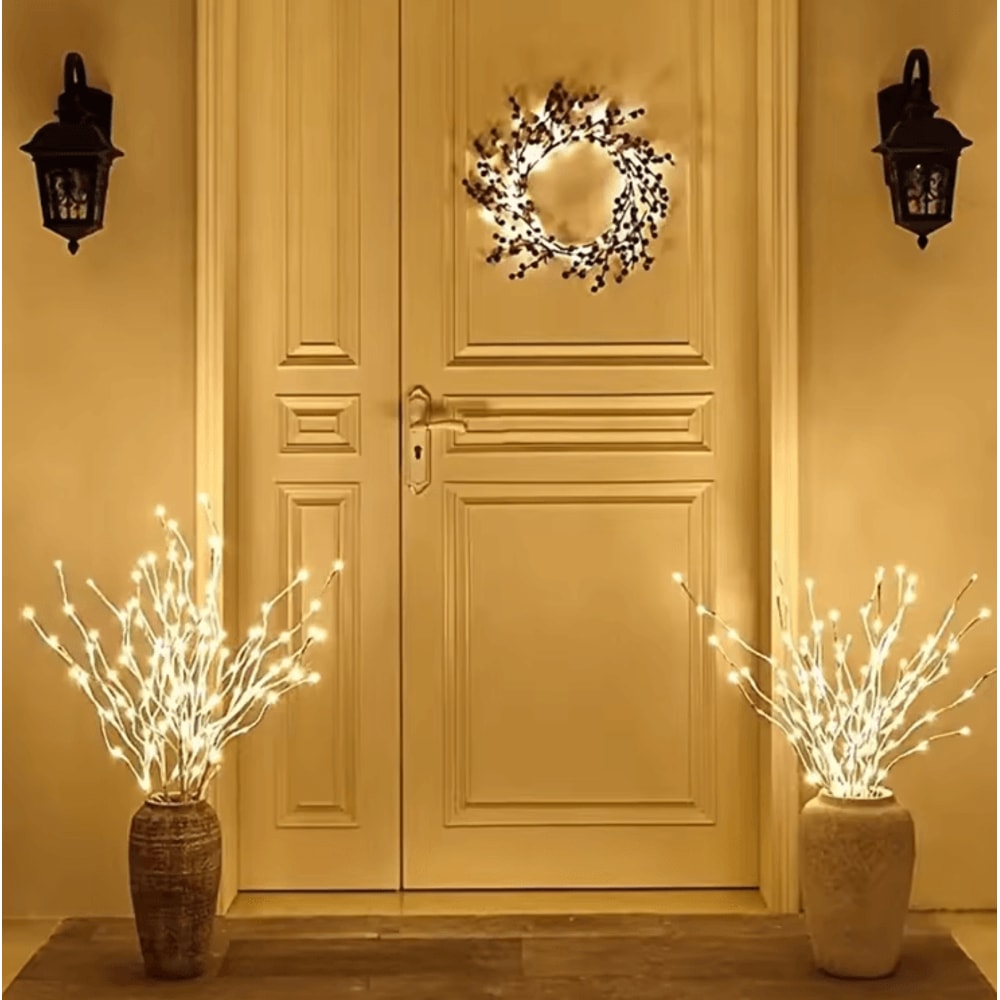 White Birch LED Branch Lights 20 LED BatteryOperated Decorative Willow Branch For Home Outdoor De 1