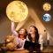 USB Moon Earth Projection Light 360 LED Ceiling Atmosphere Lamp For Bedroom Ambient Decor 0