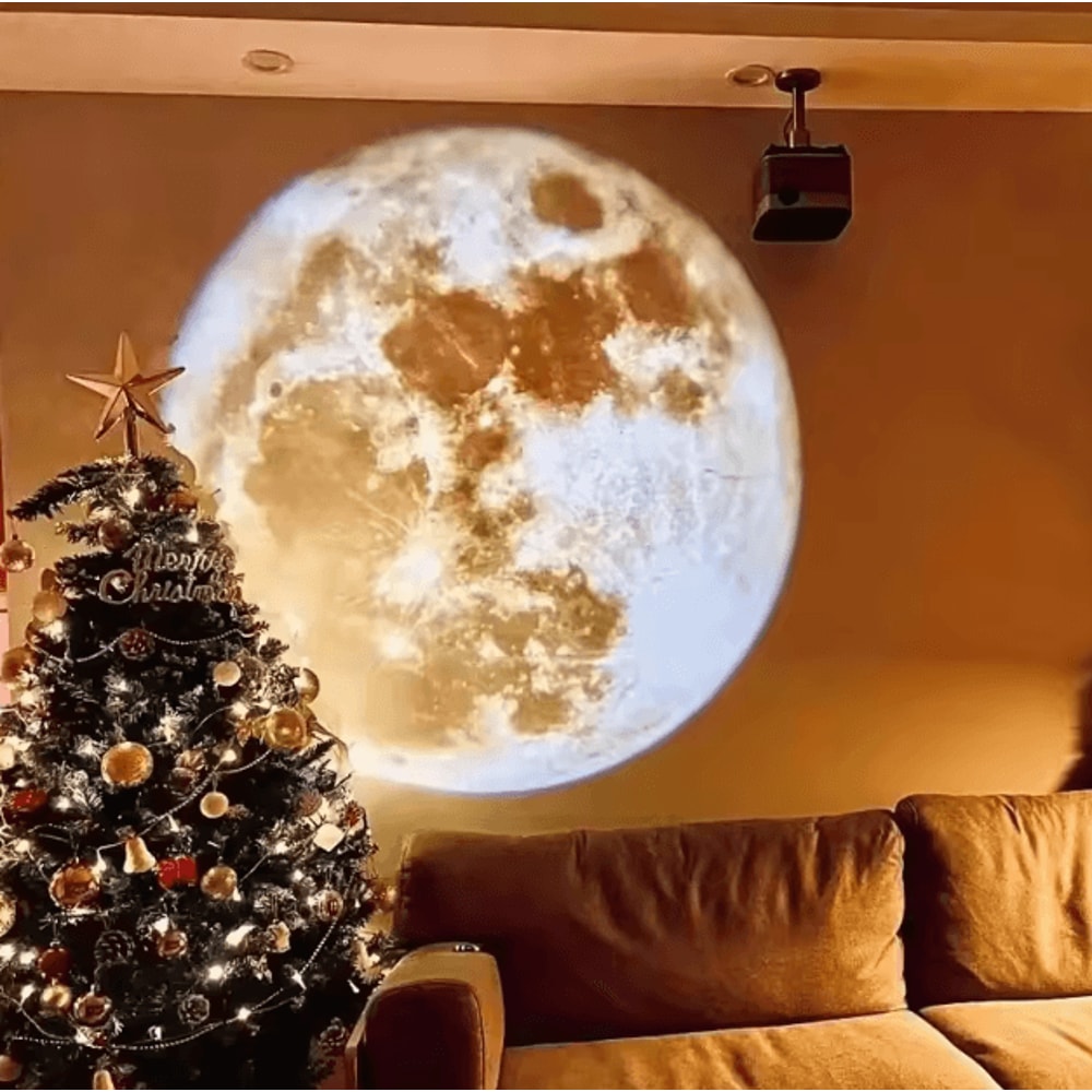 USB Moon Earth Projection Light 360 LED Ceiling Atmosphere Lamp For Bedroom Ambient Decor 3