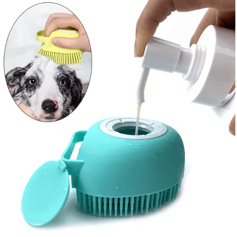 Silicone Pet Grooming Bath Gloves Soft Massage Deshedding Brush For Dogs Cats 0