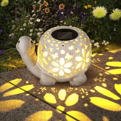 solar garden statue with led light – outdoor decorative resin figurine for yard & home decor