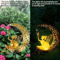 solar fairy moon garden light – led outdoor decorative stake for patio, lawn & pathway