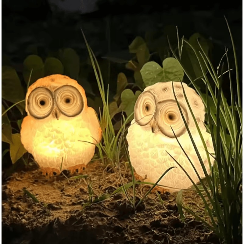 Solar Owl Garden Light Waterproof LED Outdoor Landscape Statue For Yard Patio Lawn Decor 0