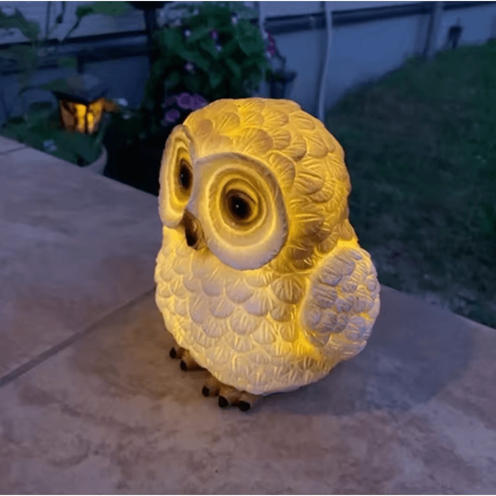 Solar Owl Garden Light Waterproof LED Outdoor Landscape Statue For Yard Patio Lawn Decor 2