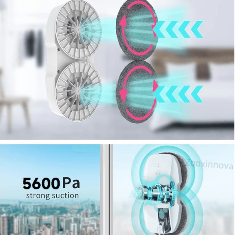 Smart Robot Window Cleaner Automatic Vacuum Glass Cleaning Robot With AI Navigation Safety Rope 2