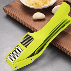 2-in-1 manual garlic press & slicer – pull-type multifunction kitchen mincer tool