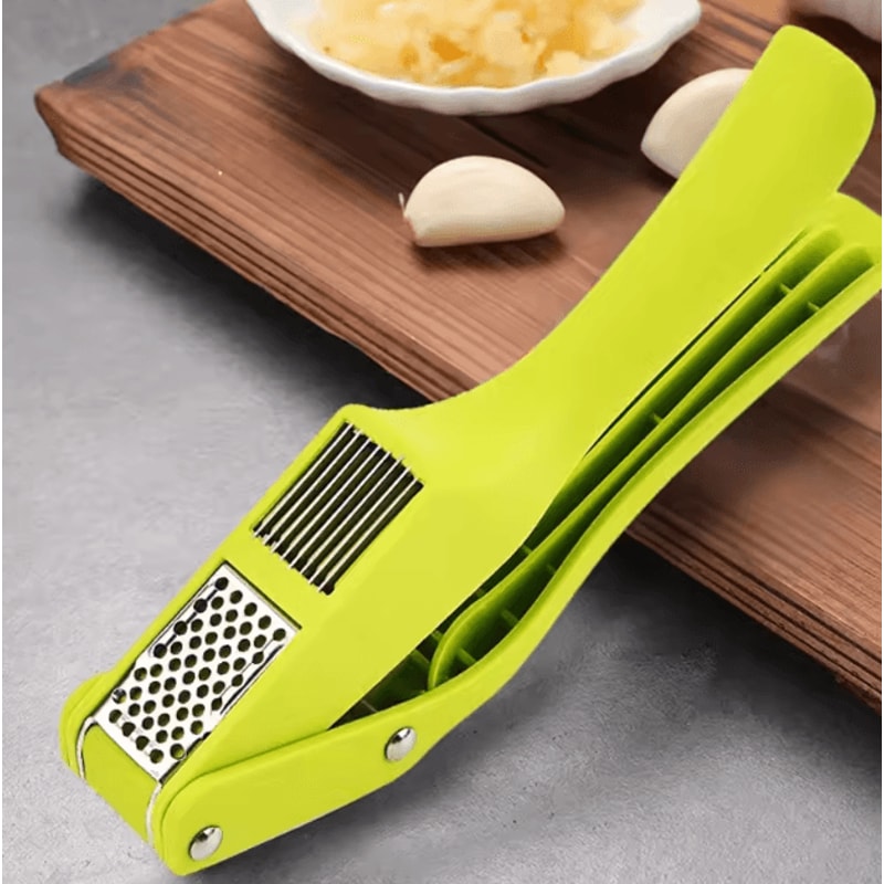 2in1 Manual Garlic Press Slicer PullType Multifunction Kitchen Mincer Tool 0