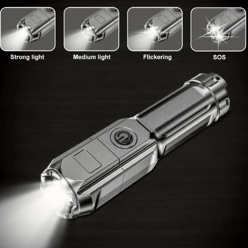 USB Rechargeable Tactical LED Flashlight High Power Waterproof Zoom Torch For Outdoor Emergency U 1