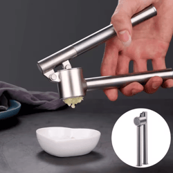 7-inch stainless steel garlic press – heavy-duty manual garlic crusher & mincer tool