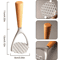 Aluminum Manual Potato Masher HeavyDuty Wooden Handle Kitchen Crusher Food Mashing Tool 1
