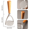 Aluminum Manual Potato Masher HeavyDuty Wooden Handle Kitchen Crusher Food Mashing Tool 1