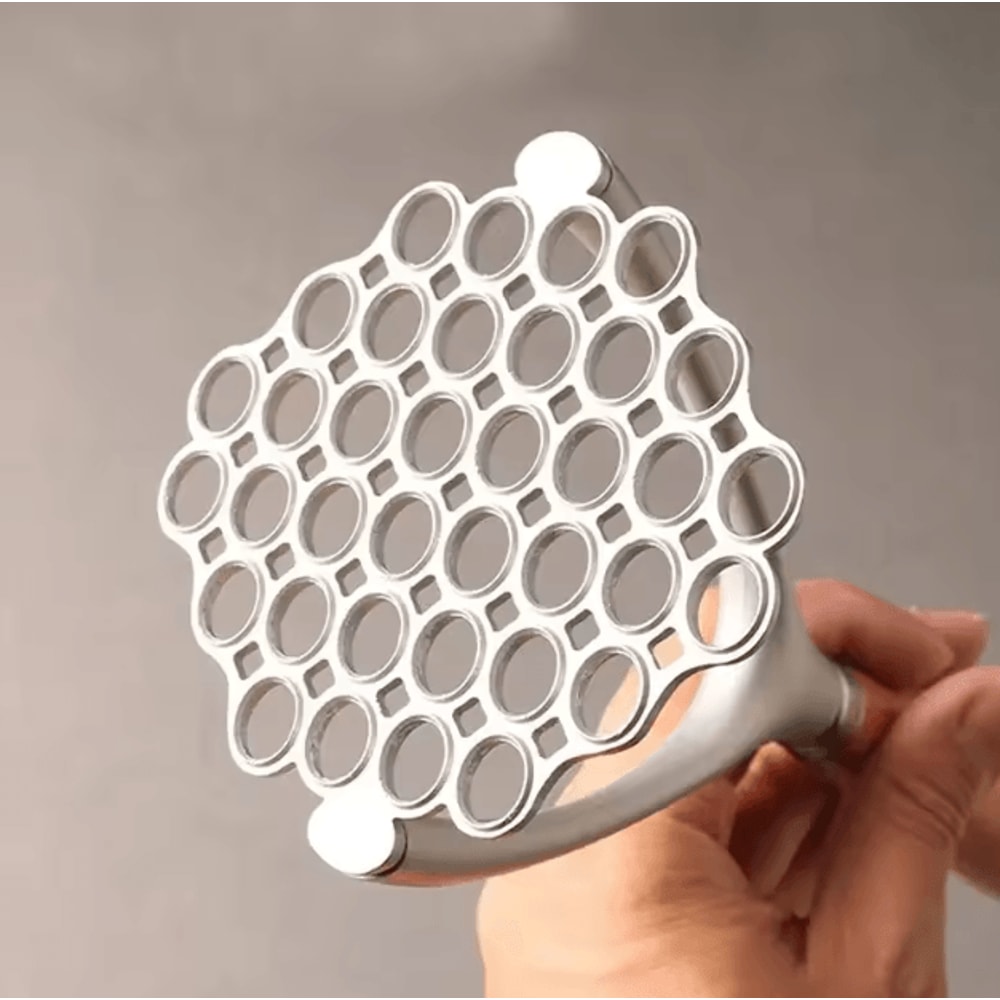 Aluminum Manual Potato Masher HeavyDuty Wooden Handle Kitchen Crusher Food Mashing Tool 3