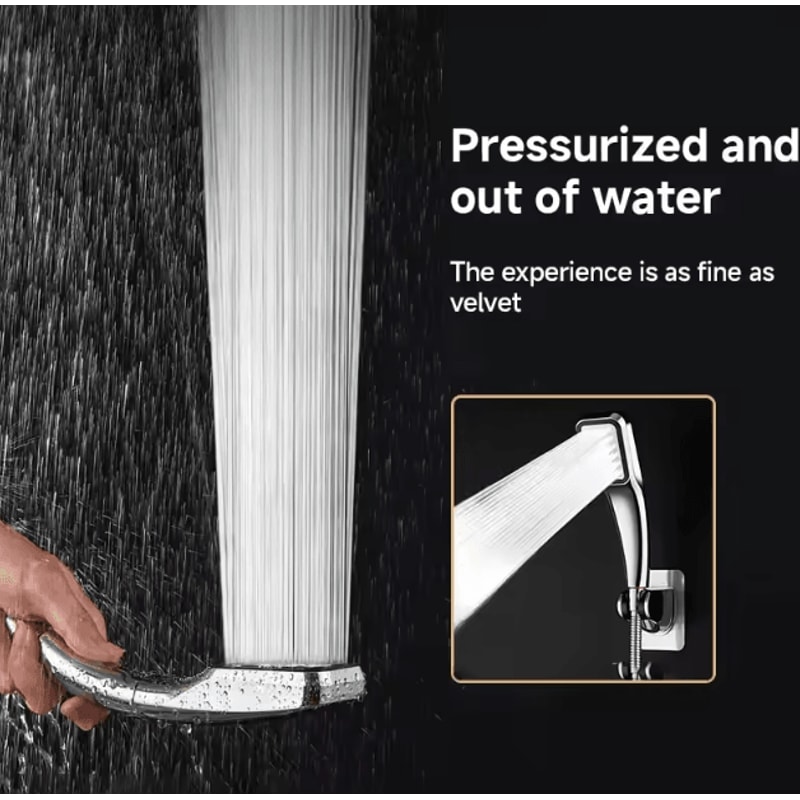 300Hole Pressurized Handheld Shower Head HighPressure Water Saving Rainfall Spray Bathroom Upgrade 2