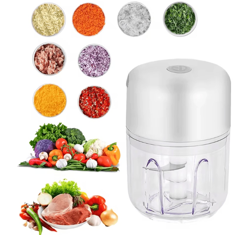100ml250ml Portable Electric Garlic Chopper Wireless Mini Food Processor With Sharp Blade BatteryPo 0