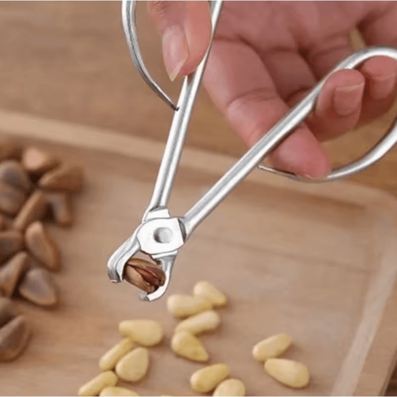 HeavyDuty Pine Nut Opener Pliers LaborSaving Stainless Steel Nut Cracker Tool 0