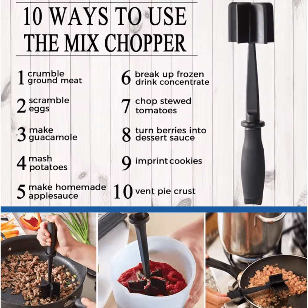 ChopEase 5Blade HeatResistant Meat Chopper Ground Beef Masher 2