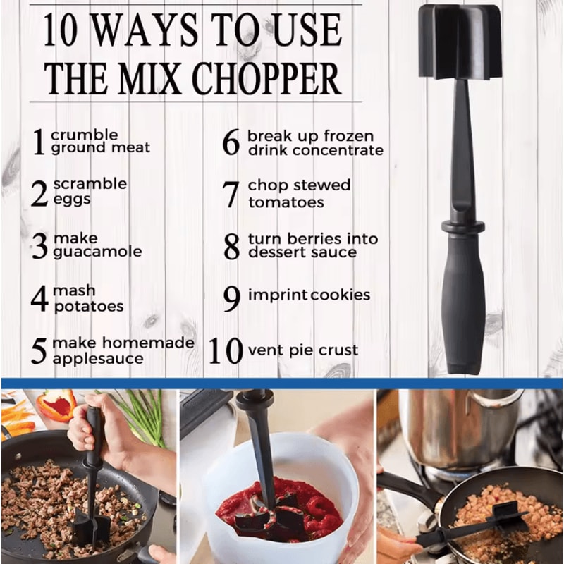 ChopEase 5Blade HeatResistant Meat Chopper Ground Beef Masher 2
