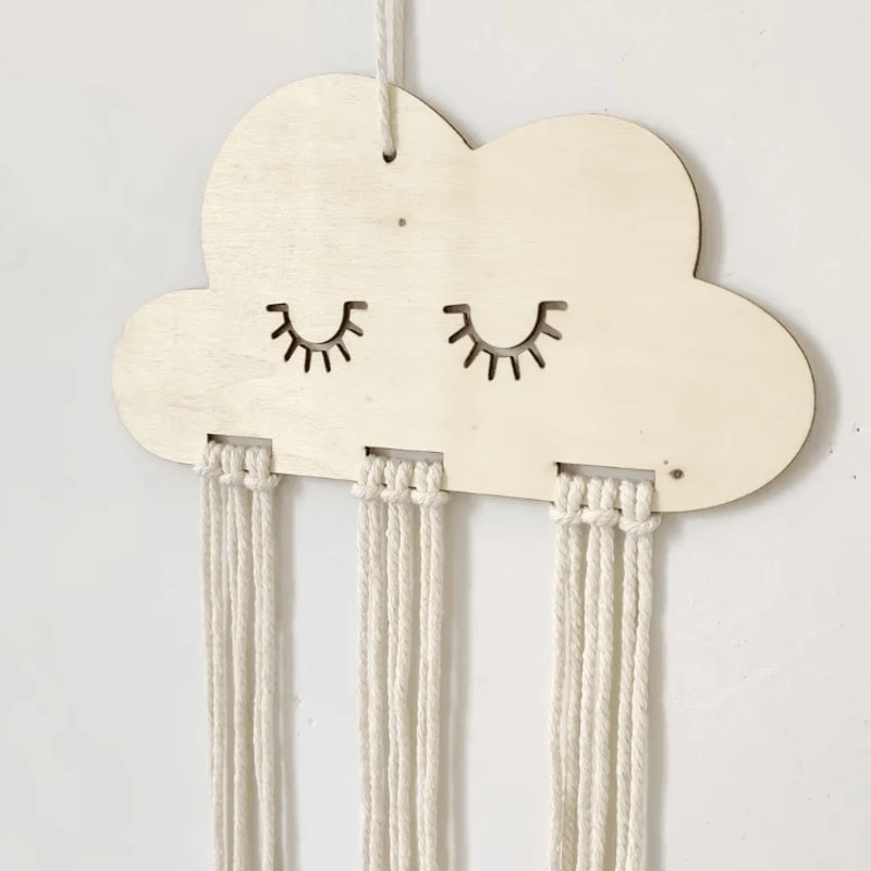 CloudCharm Wooden Hair Bow Jewelry Organizer Wall Hanging Display 2