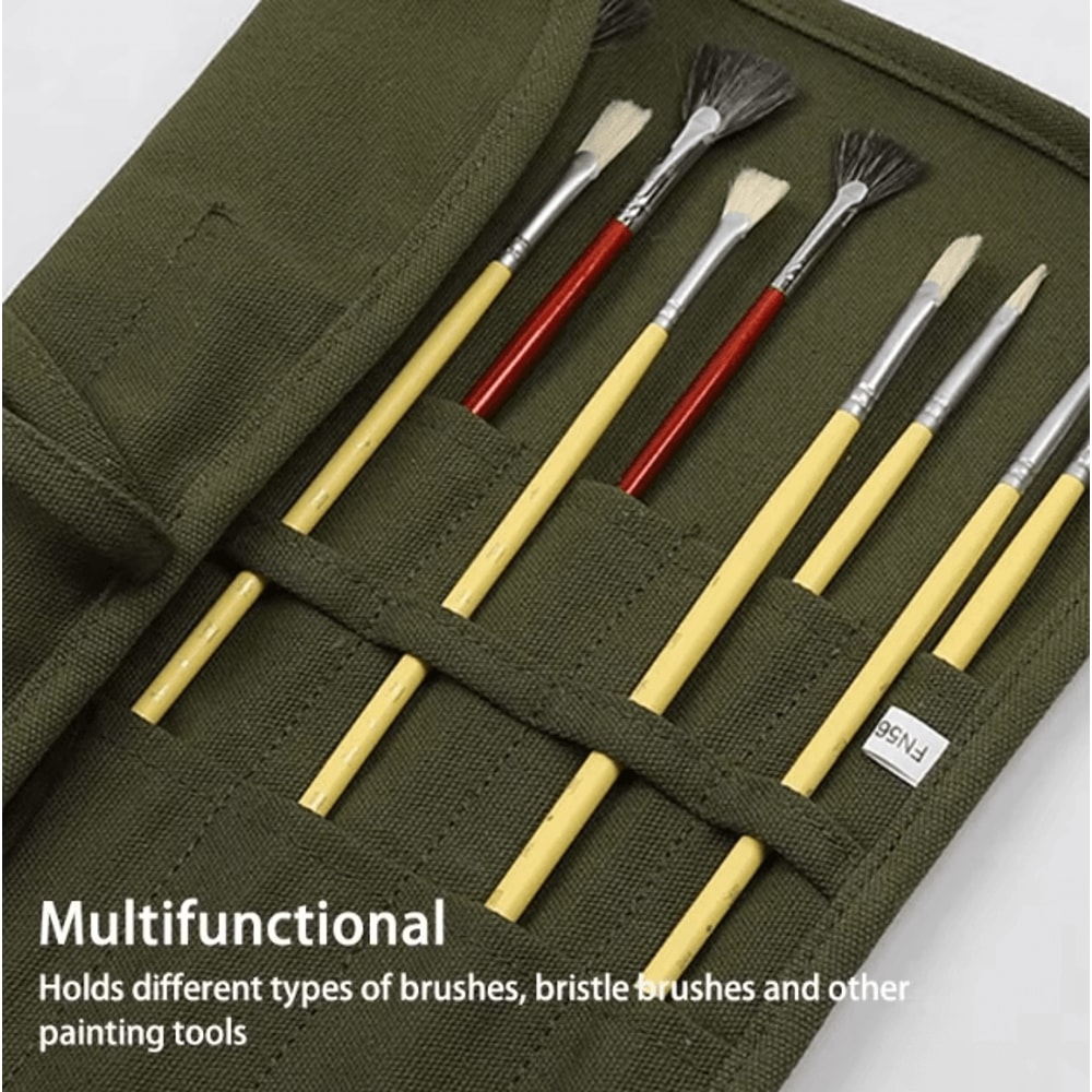 ArtRoll 22Slot Canvas Paint Brush Storage Bag Portable RollUp Organizer 2