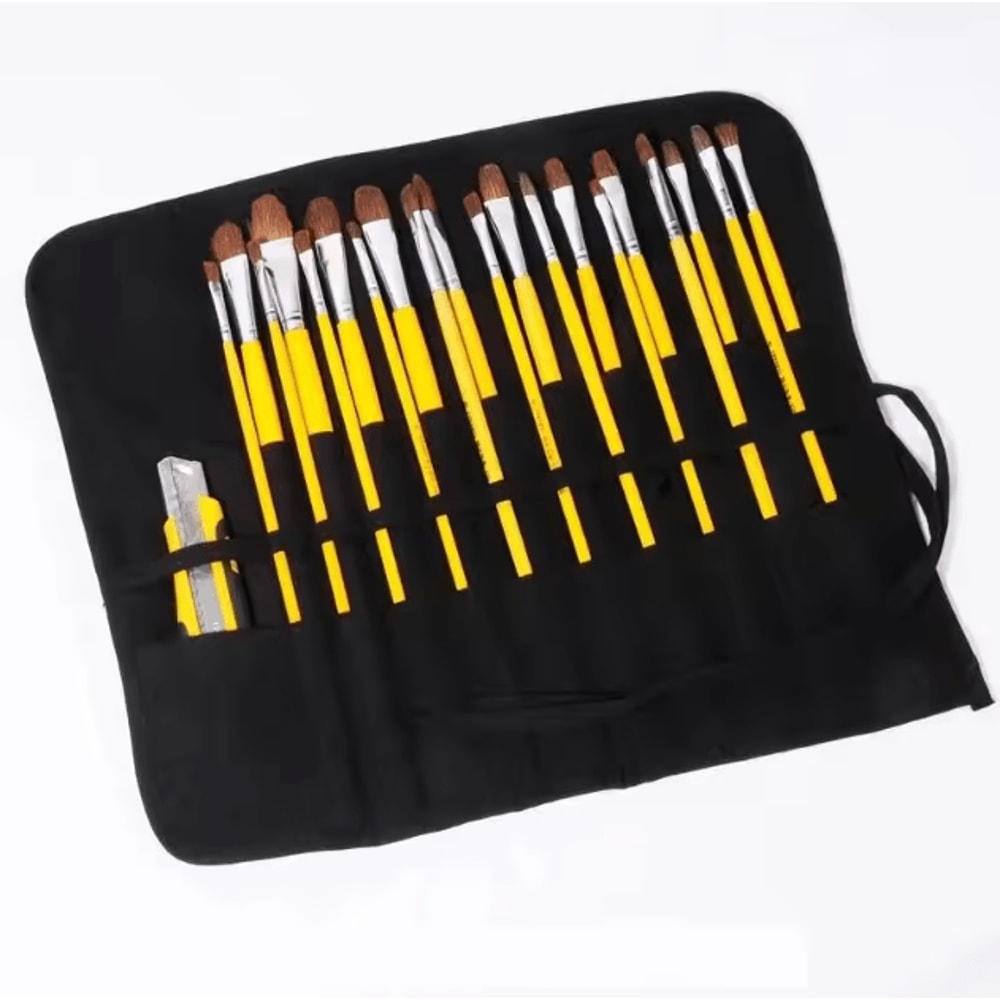 ArtRoll 22Slot Canvas Paint Brush Storage Bag Portable RollUp Organizer 3