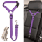 Adjustable 2in1 Pet Car Seat Belt Leash Nylon Safety Harness Strap For Dogs Cats 0
