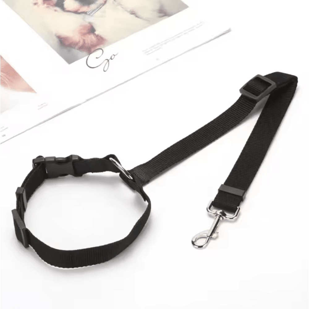Adjustable 2in1 Pet Car Seat Belt Leash Nylon Safety Harness Strap For Dogs Cats 4
