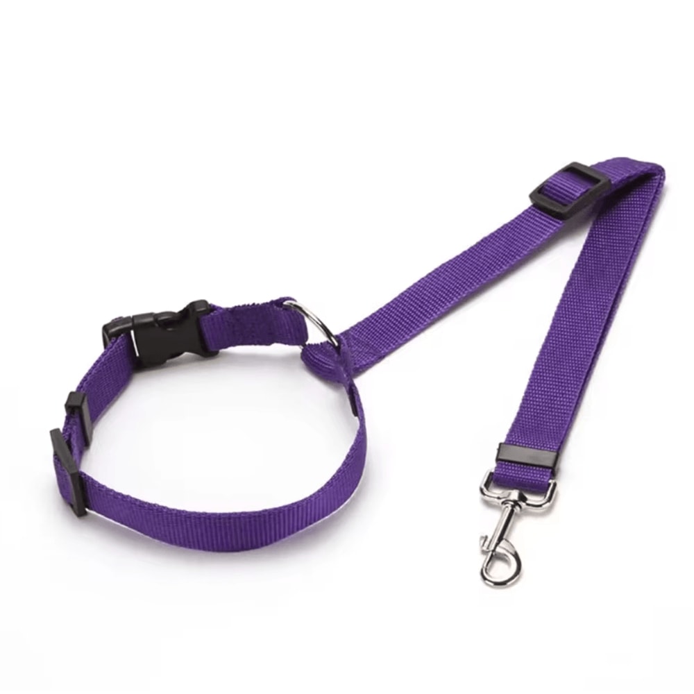 Adjustable 2in1 Pet Car Seat Belt Leash Nylon Safety Harness Strap For Dogs Cats 8