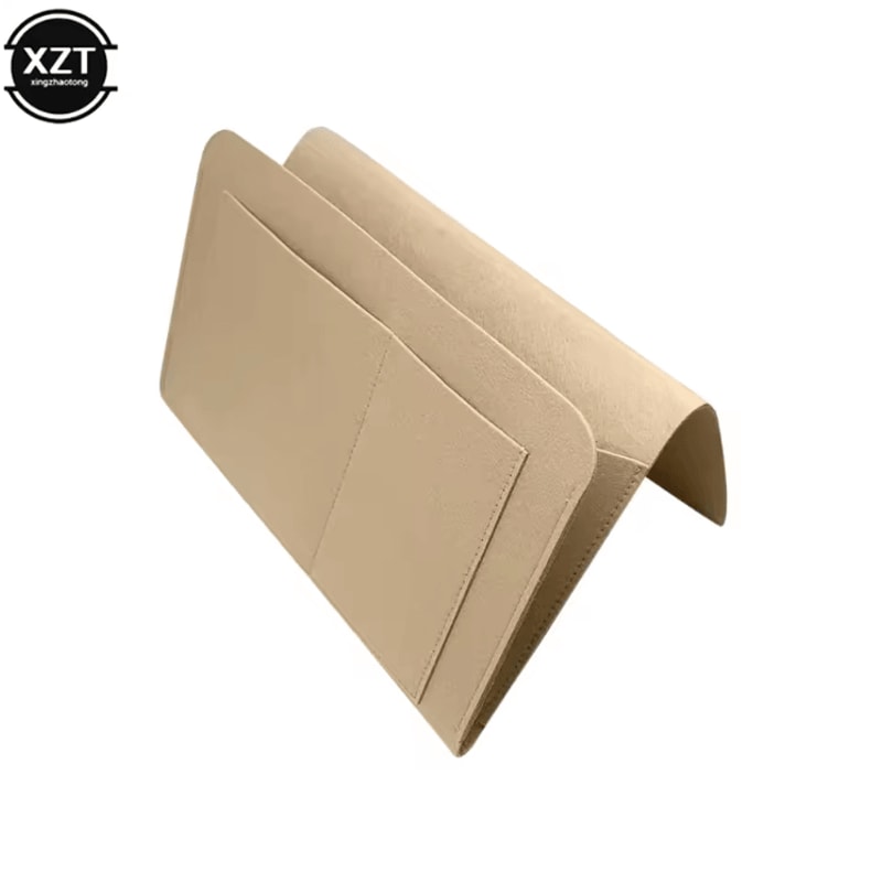 1pc Felt Bedside Storage Organizer Phone Book Magazine Holder Pockets Hanging Storage Bag Baby Tiss 5