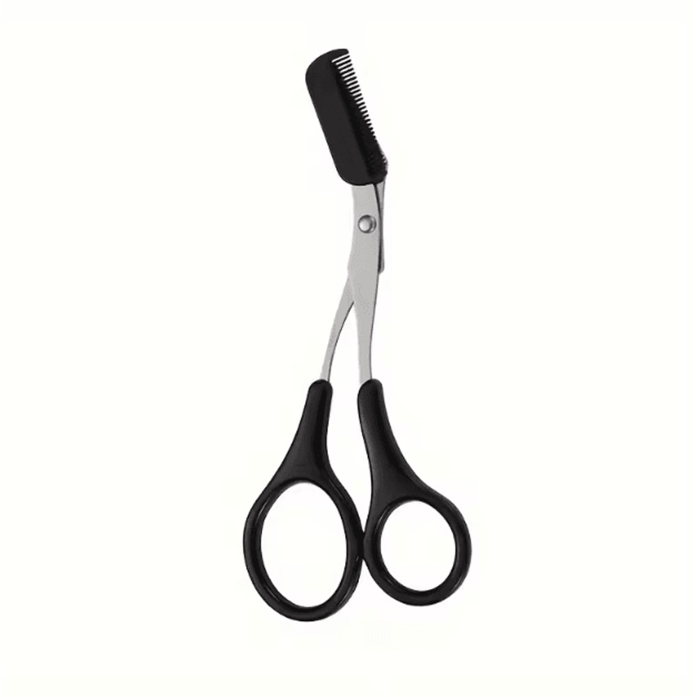 Stainless Steel Eyebrow Scissors With Comb Precision Safe Trimming Tool For Perfect Brow Shaping 3