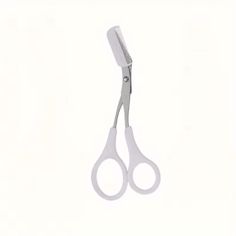 Stainless Steel Eyebrow Scissors With Comb Precision Safe Trimming Tool For Perfect Brow Shaping 4