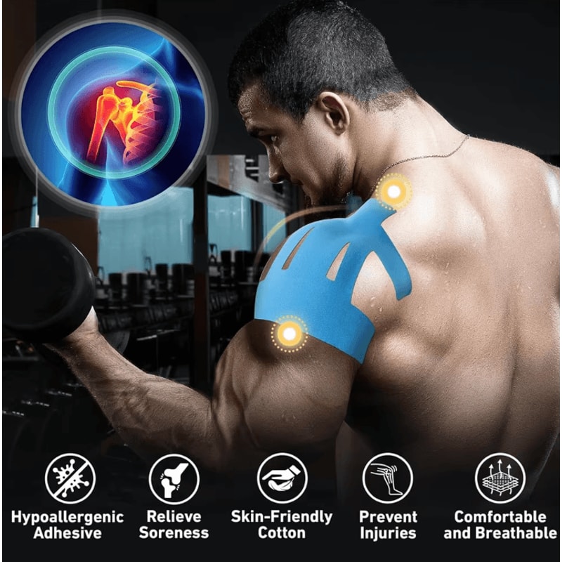 FlexRelief Precut Kinesiology Tape For Shoulder Pain Recovery 10PCS Set 0