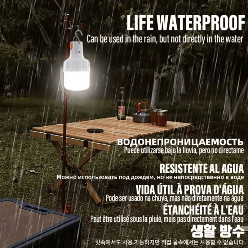 GlowBeam USB Rechargeable Camping Light Bulb Portable LED Lantern 1