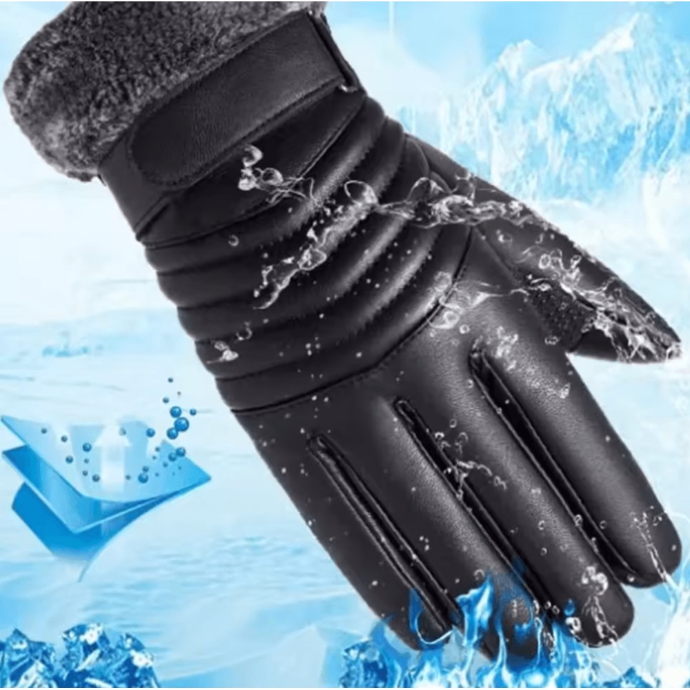 FurTherm Touchscreen Winter Gloves Plush Insulated Waterproof Grip Gloves 3