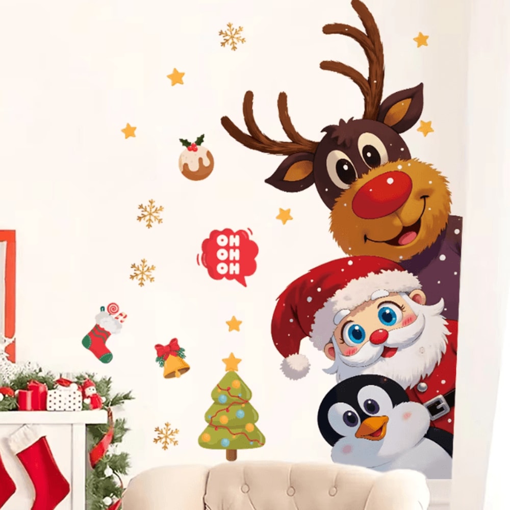 MerryMates Christmas Wall Stickers Cute Removable Vinyl Decals For Kids Rooms 0