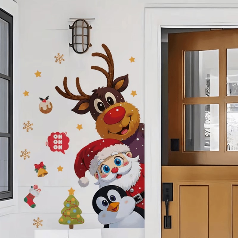 MerryMates Christmas Wall Stickers Cute Removable Vinyl Decals For Kids Rooms 1