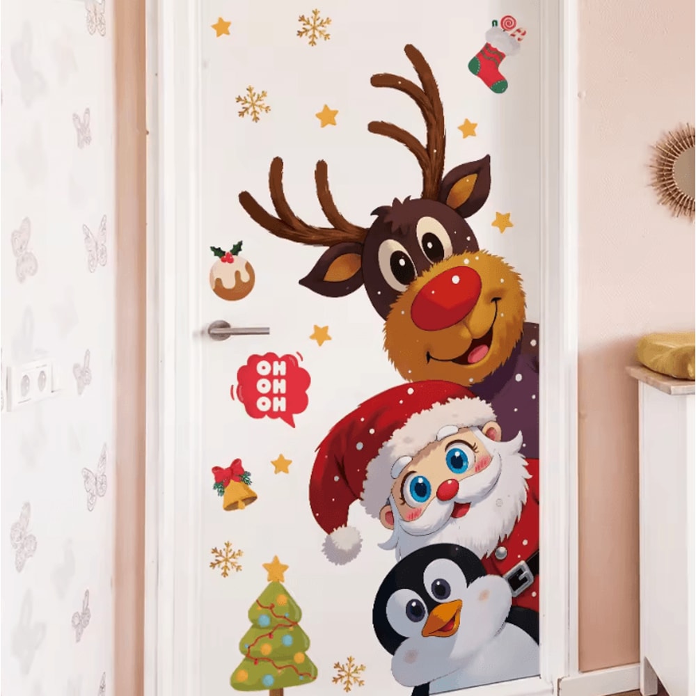 MerryMates Christmas Wall Stickers Cute Removable Vinyl Decals For Kids Rooms 3