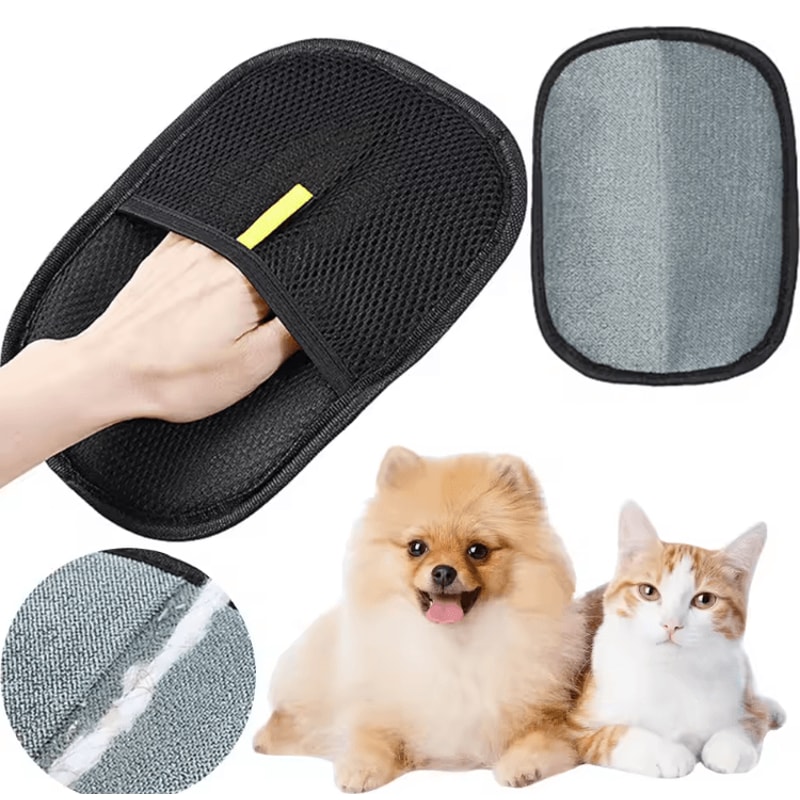 FurEase Pet Grooming Glove Gentle Deshedding Hair Remover For Dogs Cats 1