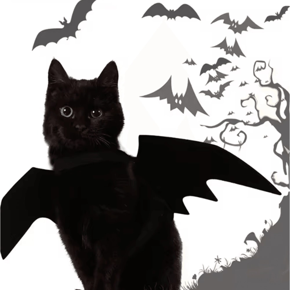 BatBuddy Pet Bat Wings Costume Cute Halloween Cosplay Harness For Cats Dogs 3