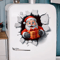 JollyCrack Santa Toilet Sticker Funny 3D Christmas Bathroom Wall Decal 2