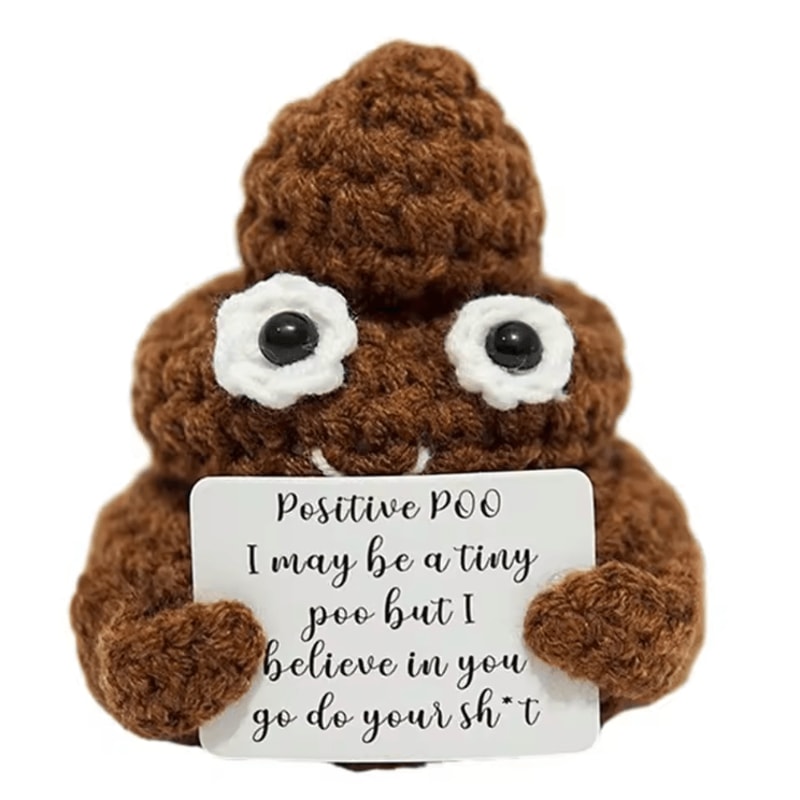 PosiPal Crochet Doll Mini Emotional Support Plush With Positive Card 0