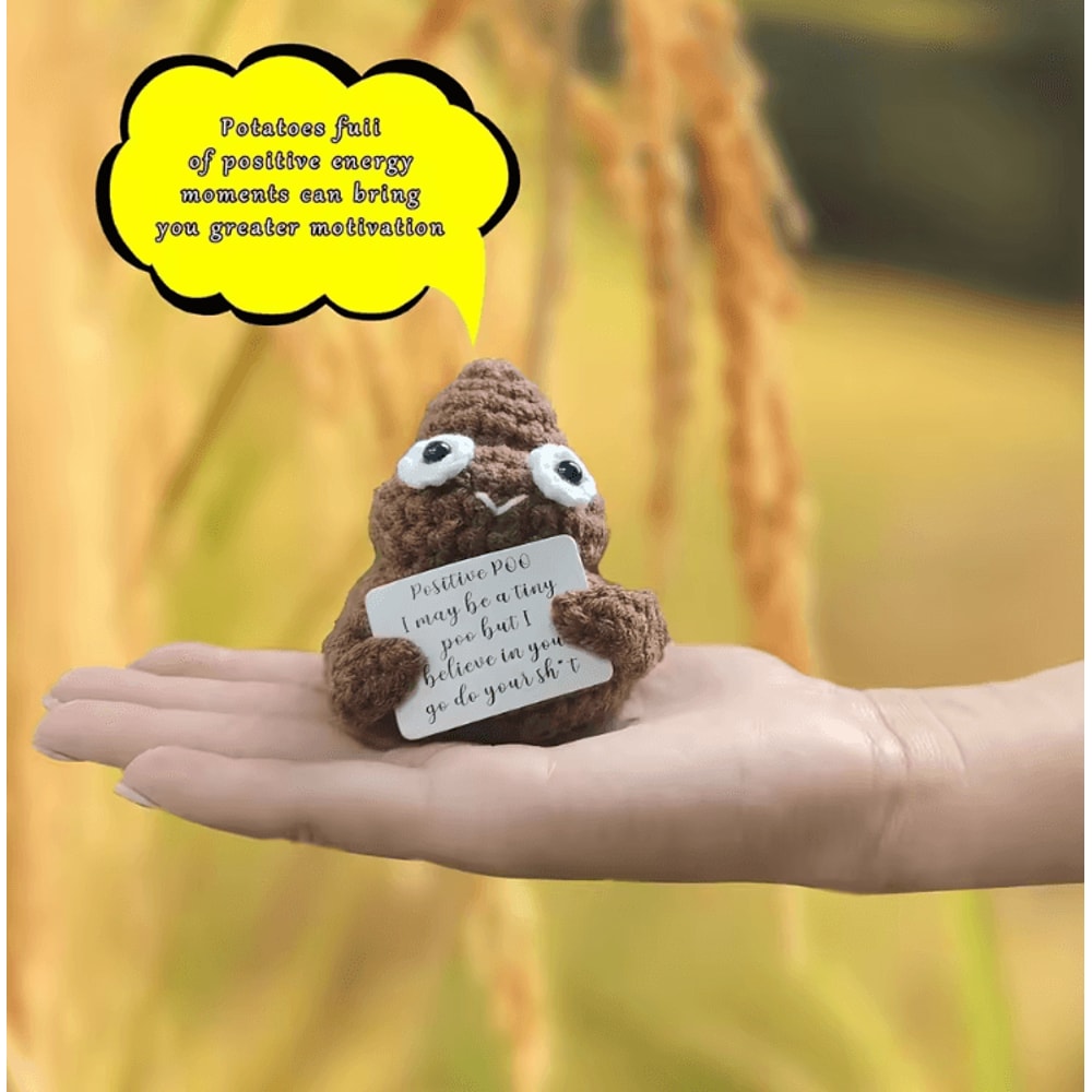 PosiPal Crochet Doll Mini Emotional Support Plush With Positive Card 3